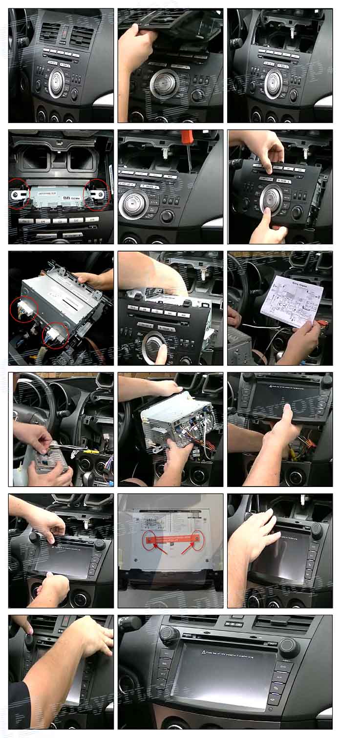 installation autoradio mazda 3 2010